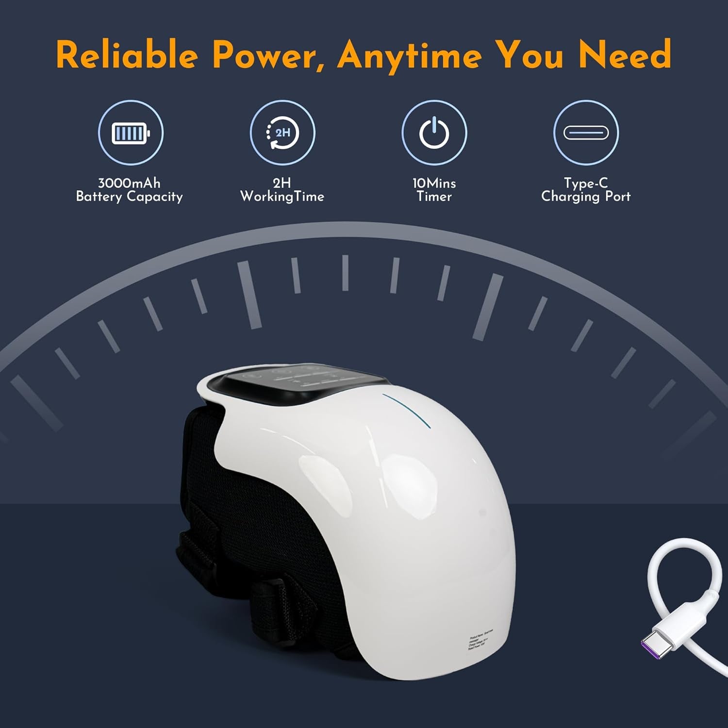 Knee Massager with Heat and Vibration,White | Cordless Wraparound Design, 3 Heat Levels, 3 Vibration Modes, Red Light, LED Touch Control, Gift for Women Men